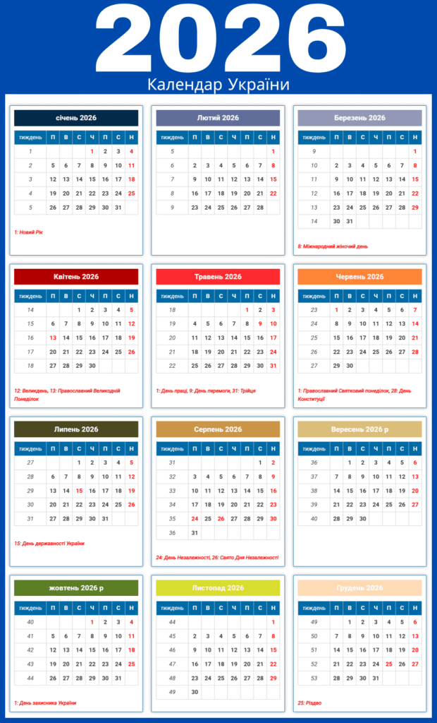 Календар 2026
